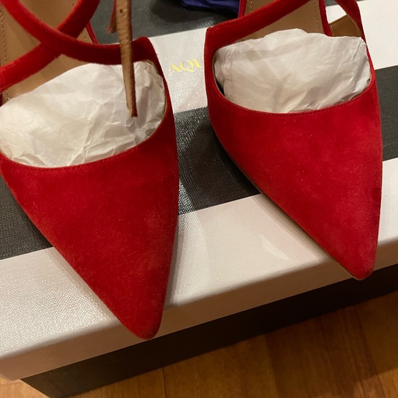 NEW Aquazzura Viviana Suede Ankle-Strap Pump size 37.5 - Picture 2 of 9